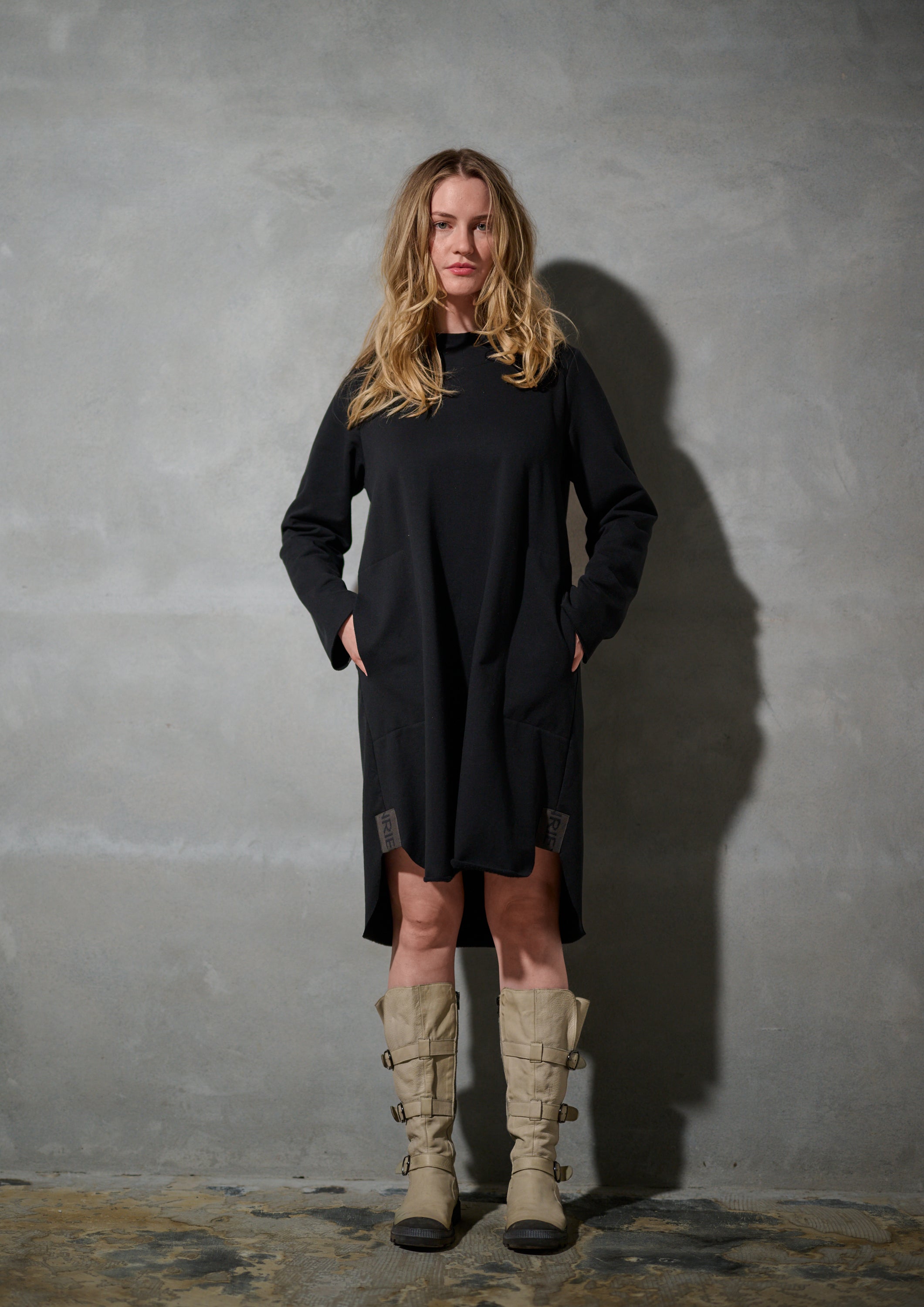 HENRIETTE STEFFENSEN COPENHAGEN SWEAT DRESS - 73011 KJOLER BLACK 900