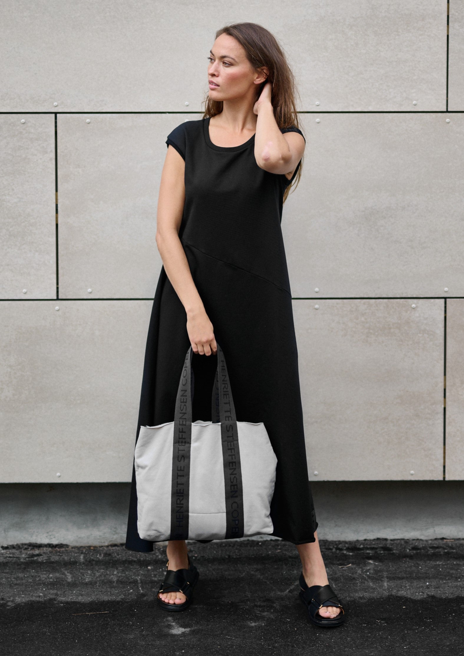 HENRIETTE STEFFENSEN COPENHAGEN SWEAT DRESS - 73405 DRESS cotton BLACK 900