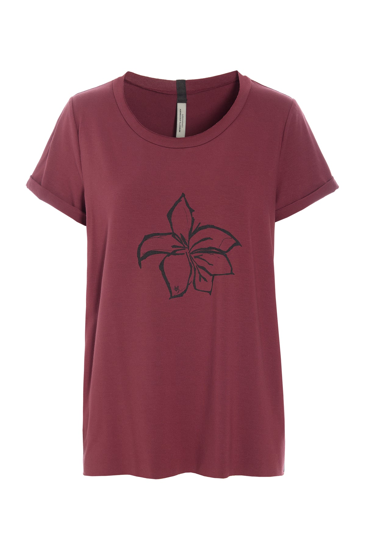HENRIETTE STEFFENSEN COPENHAGEN T-SHIRT - 96107 HS FLOWER T-SHIRTS BORDEAUX 474