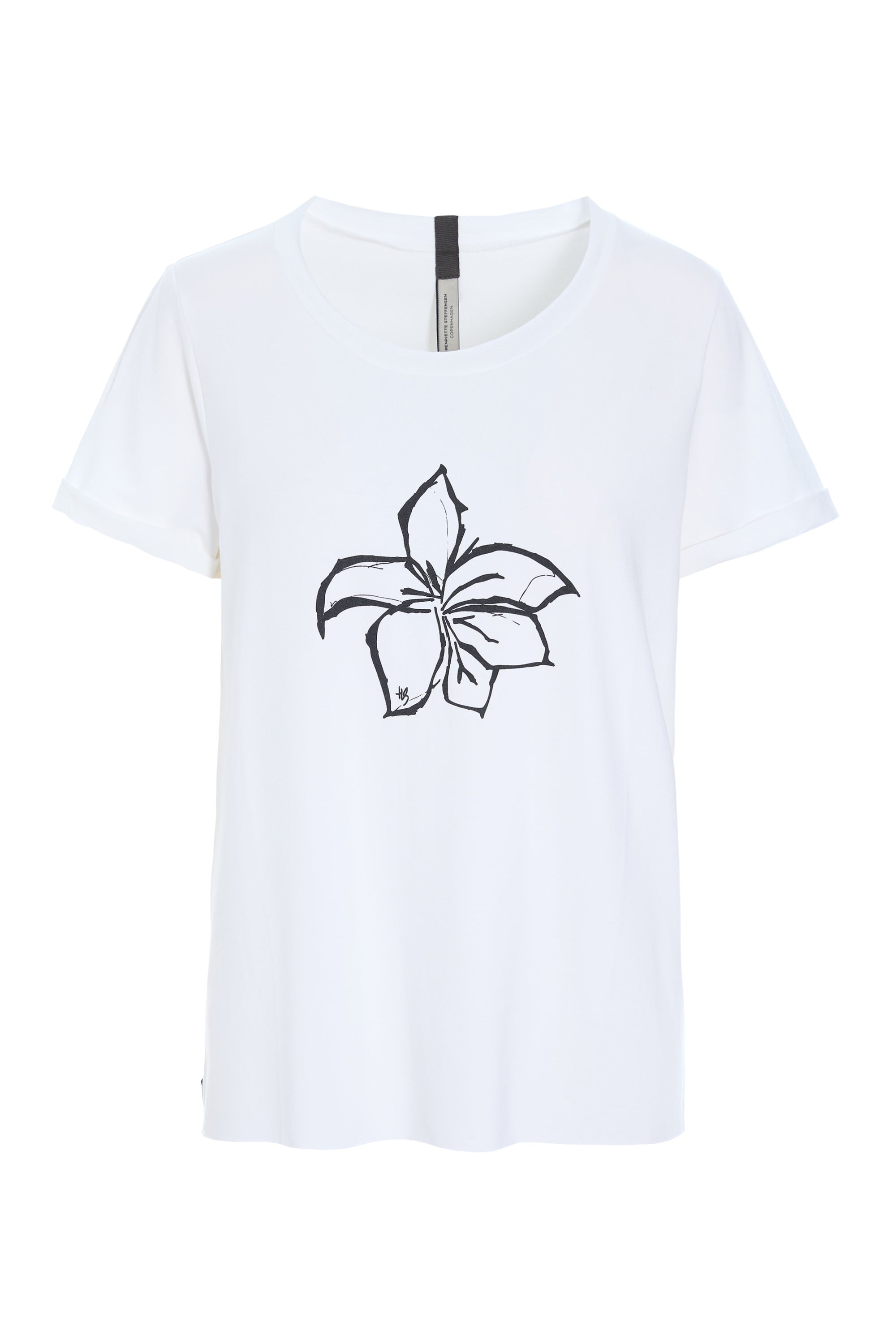 HENRIETTE STEFFENSEN COPENHAGEN T-SHIRT - 96107 HS FLOWER T-SHIRTS WHITE 816