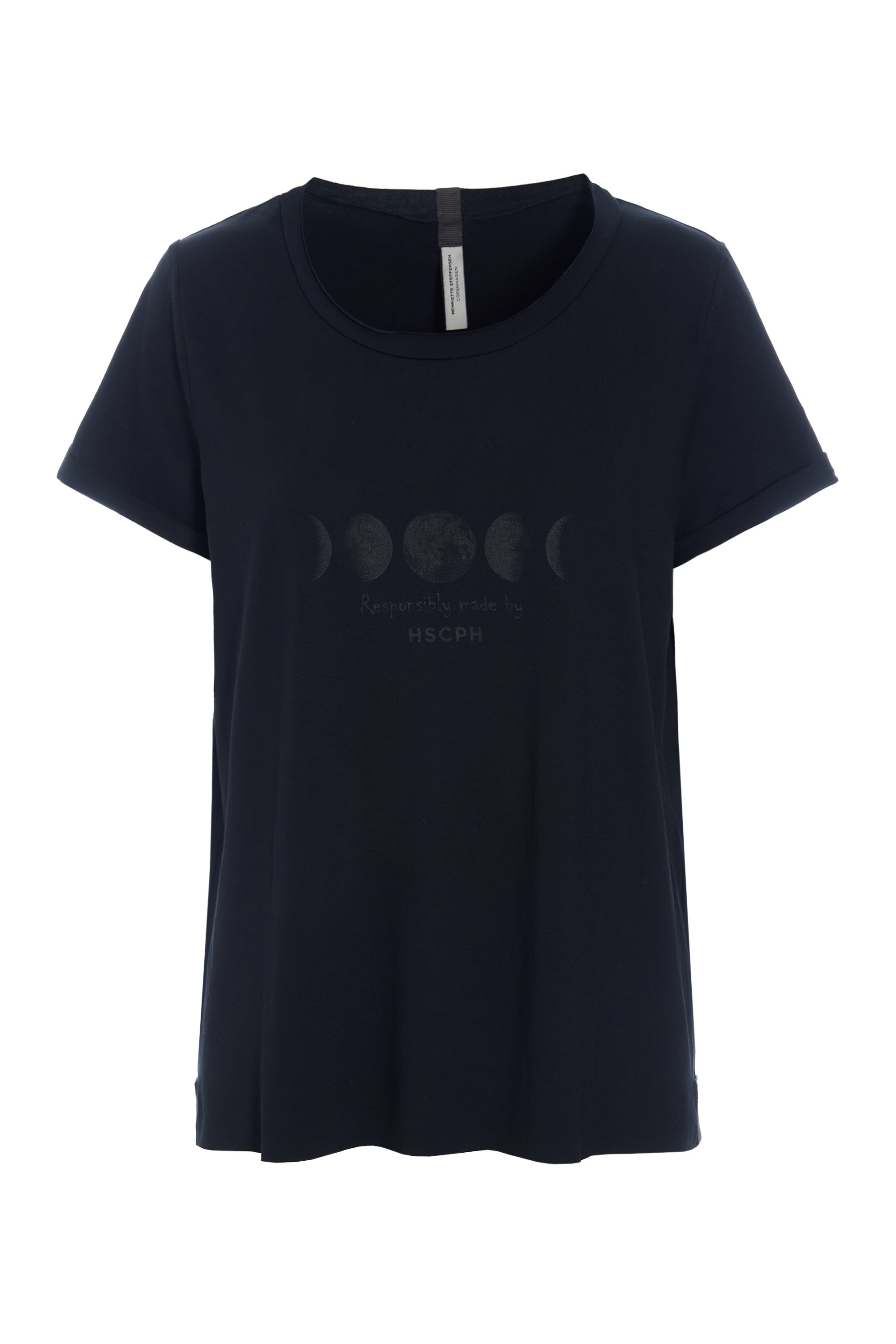 HENRIETTE STEFFENSEN COPENHAGEN T-SHIRT - 96107 MOON T-SHIRTS BLACK 900