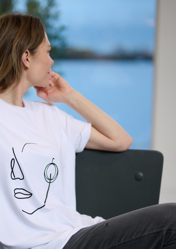 HENRIETTE STEFFENSEN COPENHAGEN T-SHIRT FACE IT - 96089 T-SHIRTS WHITE 816