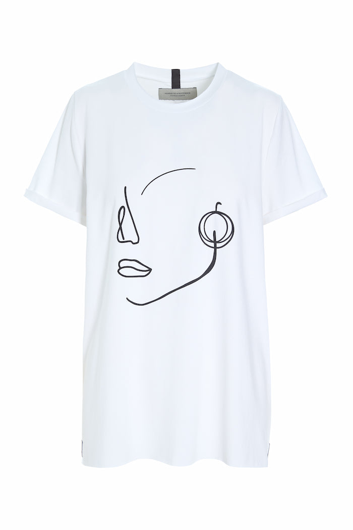 HENRIETTE STEFFENSEN COPENHAGEN T-SHIRT FACE IT - 96089 T-SHIRTS WHITE 816
