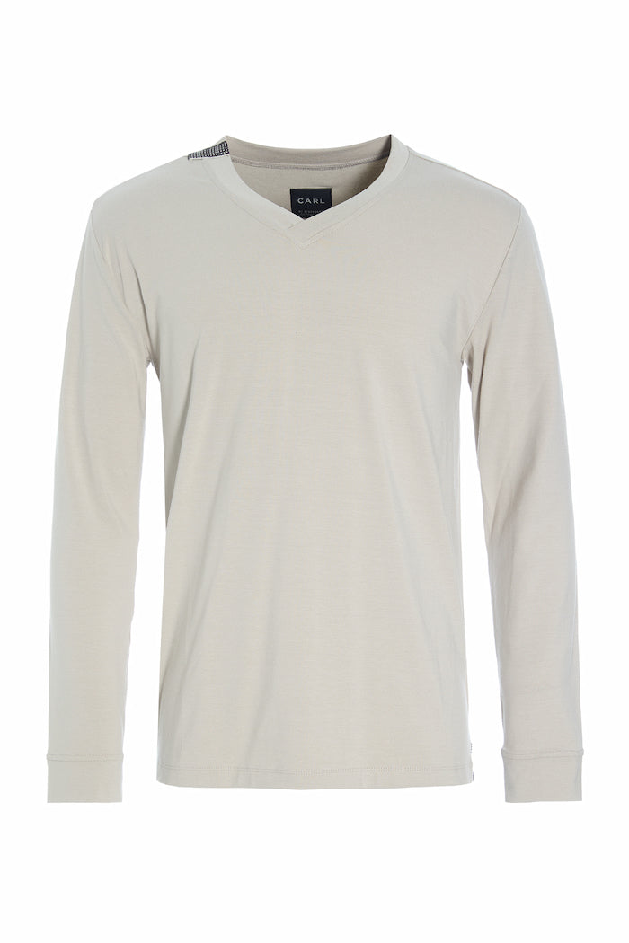 CARL BY STEFFENSEN COPENHAGEN T-SHIRT V-NECK LONG SLEEVE - 1021C T-SHIRTS KIT 831