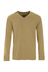 T-SHIRT V-NECK LONG SLEEVE - 1021C - OLIVE