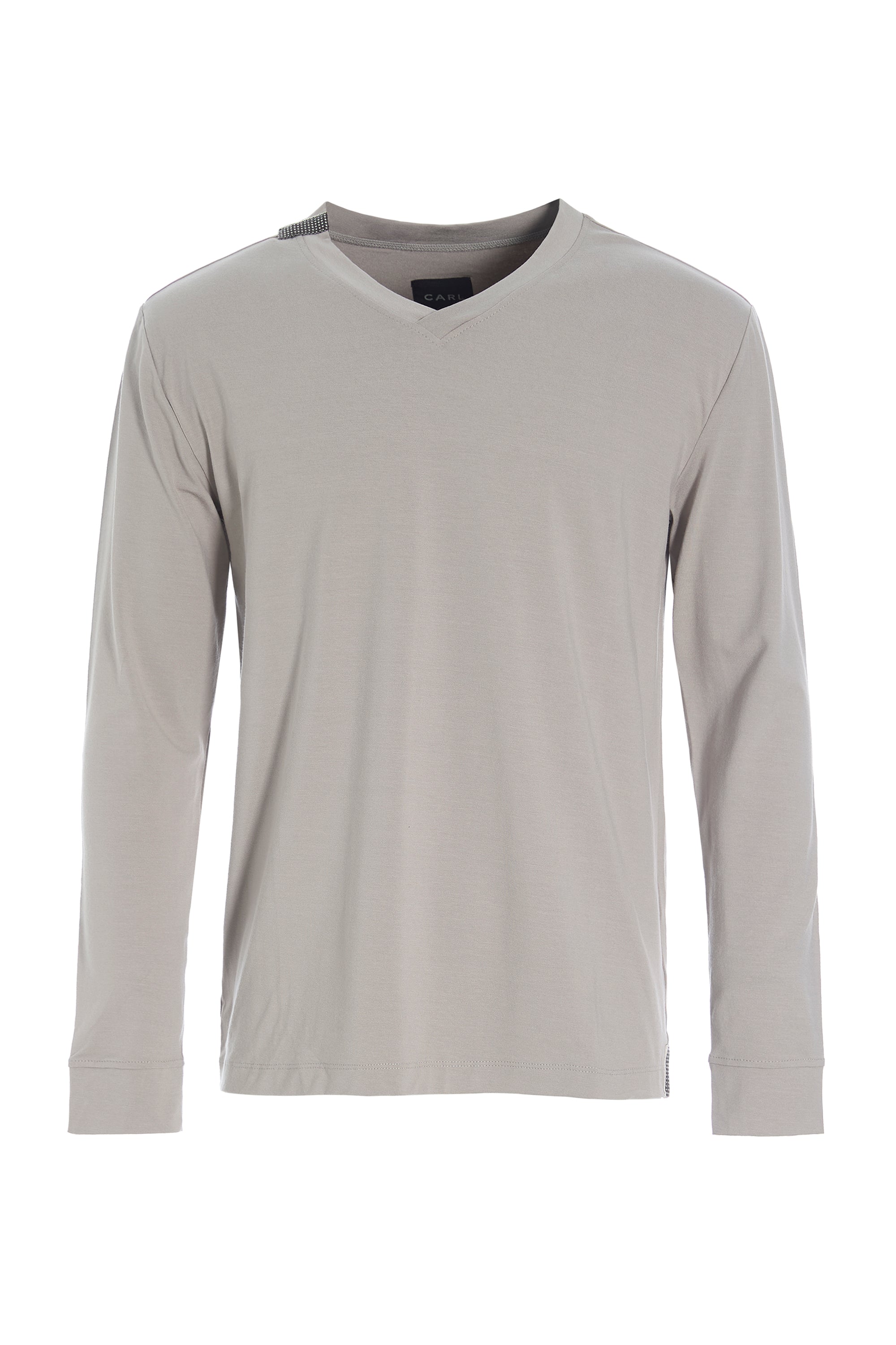 CARL BY STEFFENSEN COPENHAGEN T-SHIRT V-NECK LONG SLEEVE - 1021C T-SHIRTS SAND 805