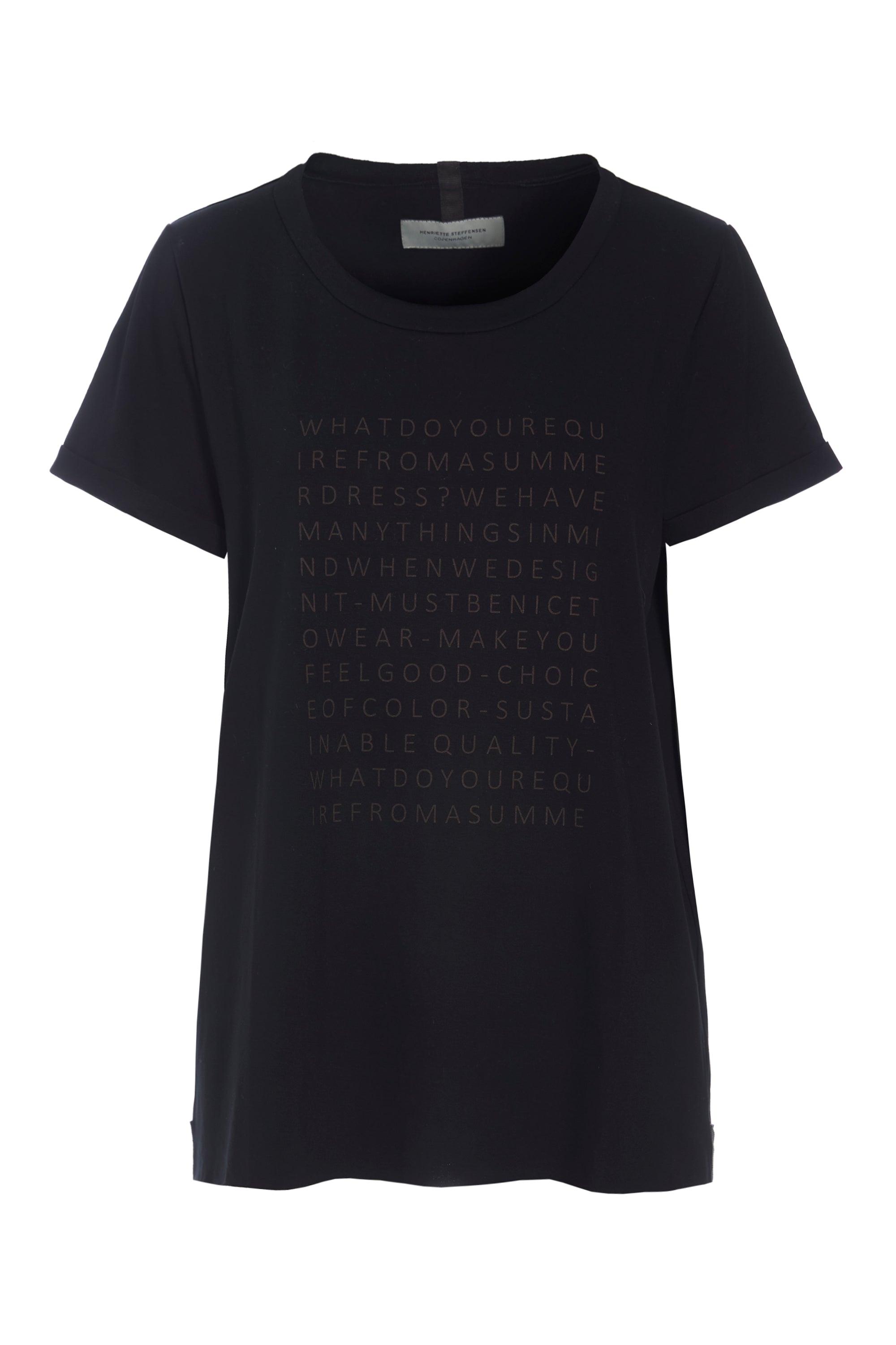 HENRIETTE STEFFENSEN COPENHAGEN T-SHIRT WITH PRINT - 96061 T-SHIRTS BLACK 900