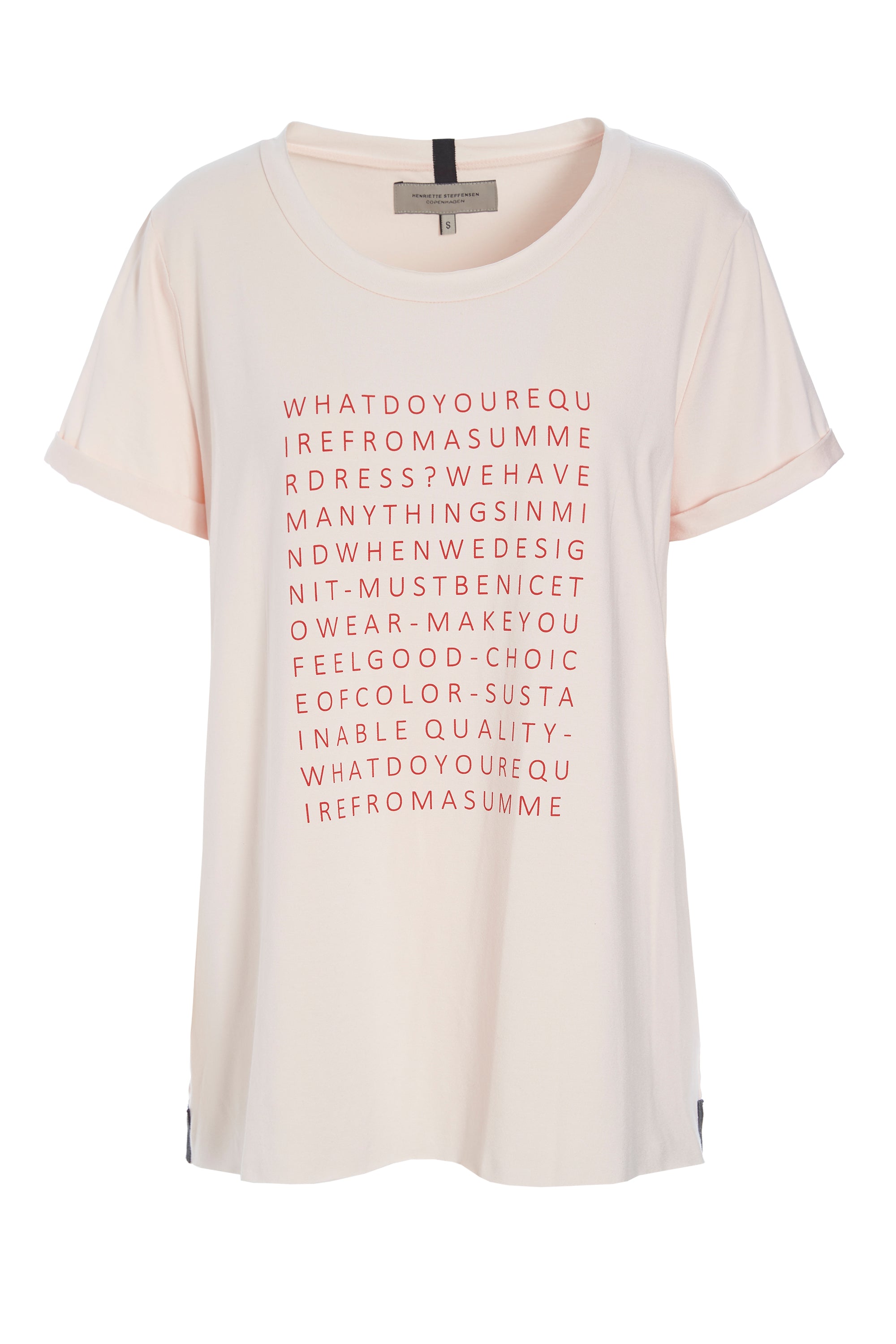 HENRIETTE STEFFENSEN COPENHAGEN T-SHIRT WITH PRINT - 96061 T-SHIRTS SOFT ROSE 412