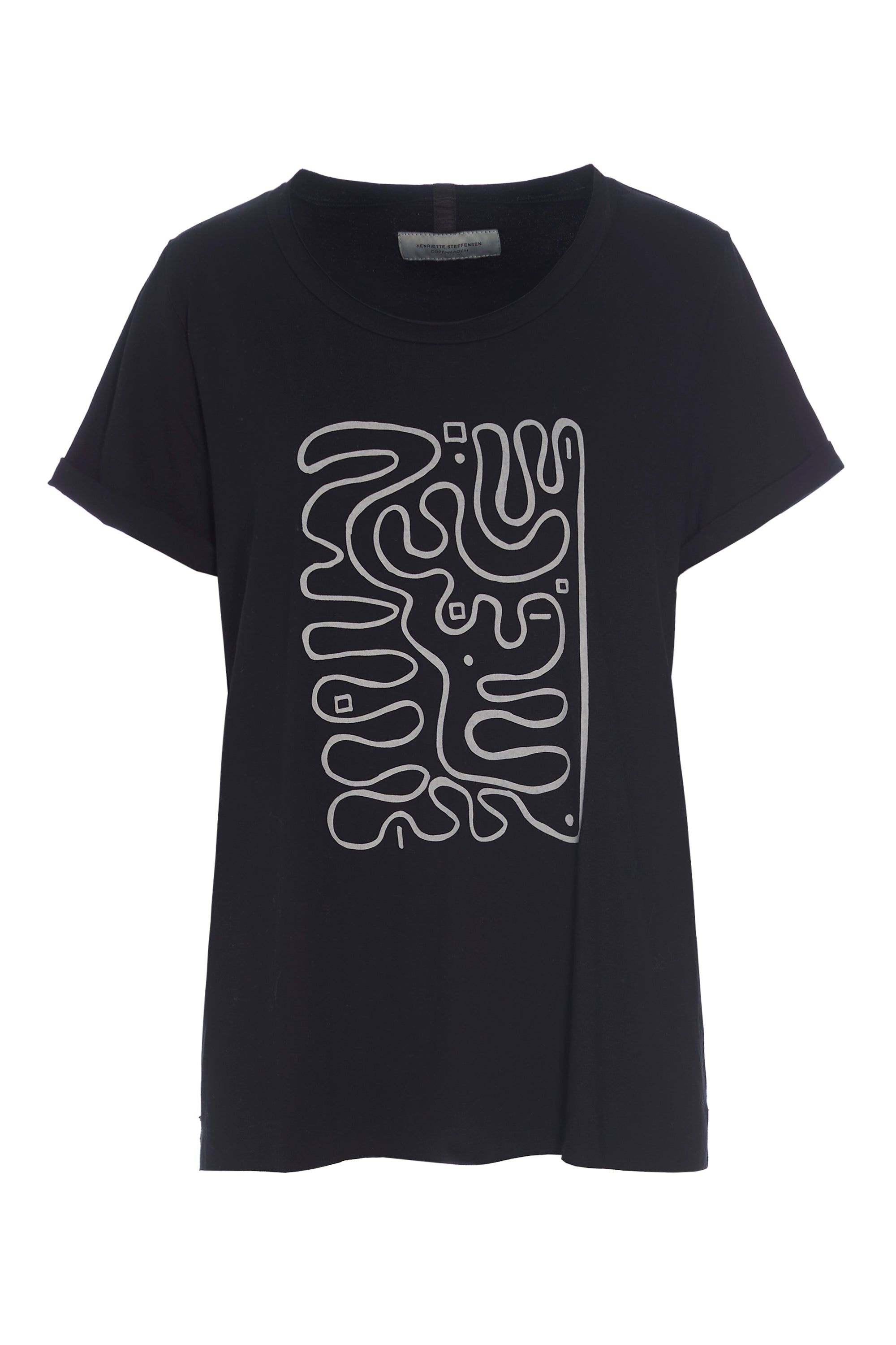HENRIETTE STEFFENSEN COPENHAGEN T-SHIRT WITH PRINT - 96063 T-SHIRTS BLACK 900