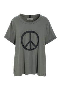 TEE PEACE PRINT - 96066 - DUSTY GREEN