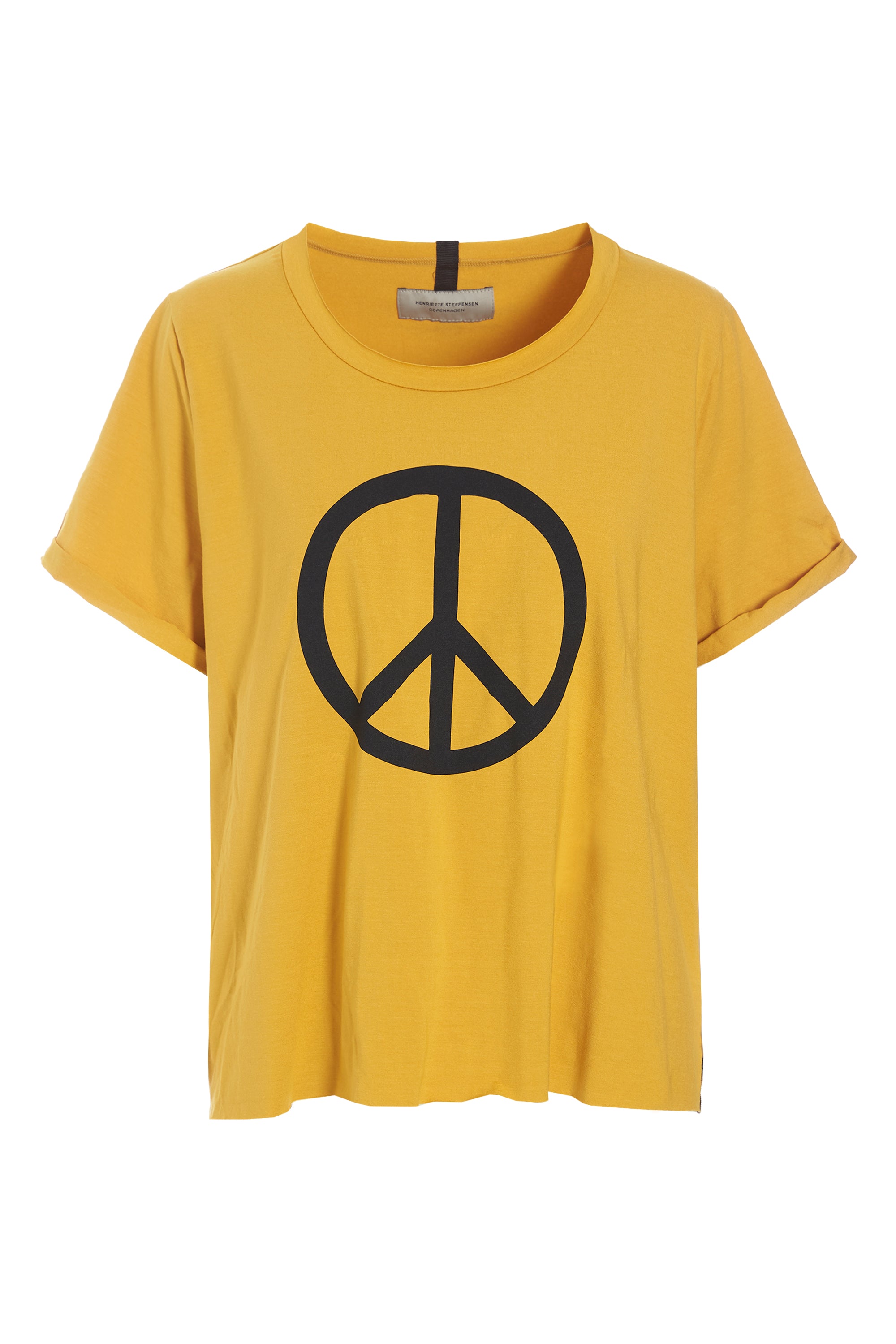 HENRIETTE STEFFENSEN COPENHAGEN TEE PEACE PRINT - 96066 T-SHIRTS SAFRAN 701