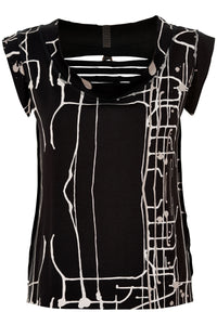 TOP FRILLS - 96033 - ART PRINT BLACK