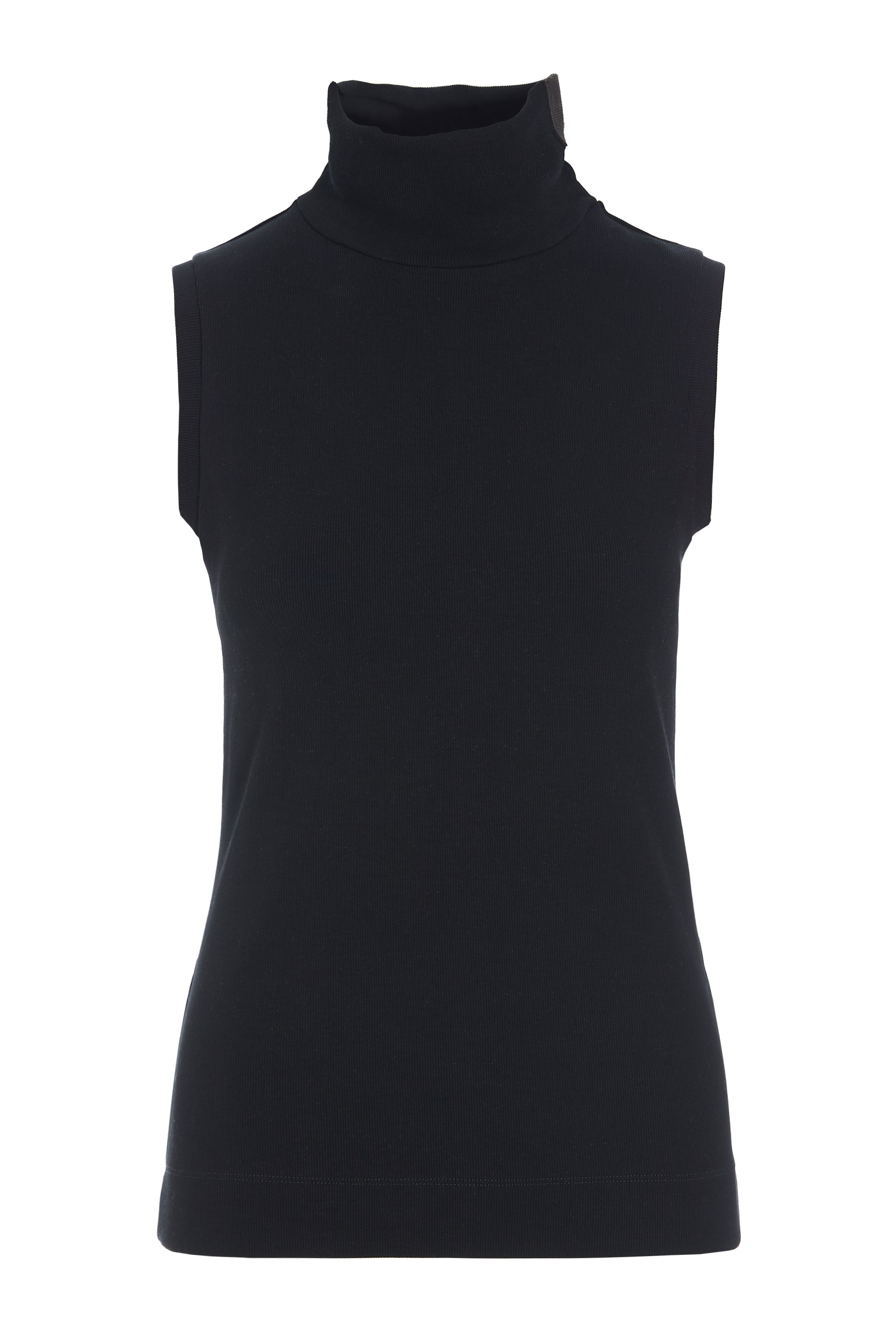 HENRIETTE STEFFENSEN COPENHAGEN TOP HIGH NECK - 71003 BLUSER BLACK 900