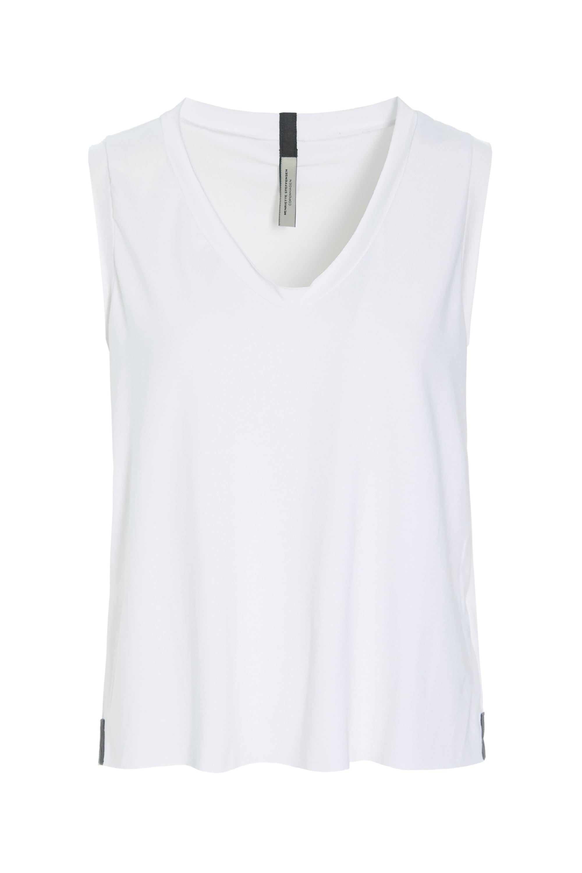 HENRIETTE STEFFENSEN COPENHAGEN TOP V-NECK - 96102 T-SHIRTS WHITE 816