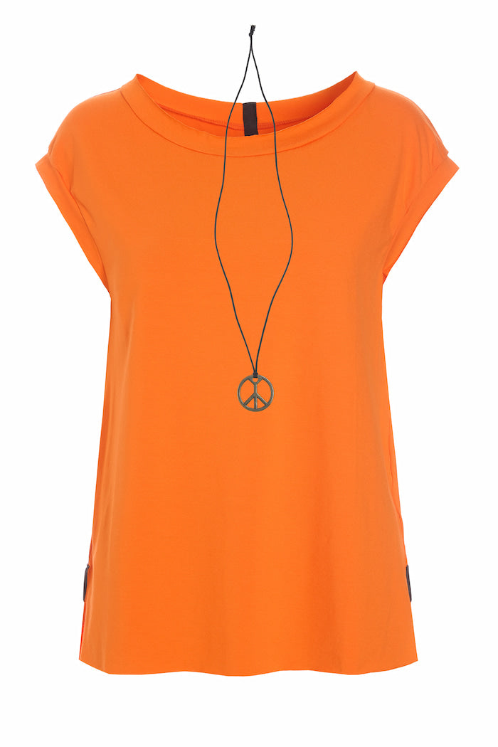 HENRIETTE STEFFENSEN COPENHAGEN TOP W/NECKLACE - 96080 T-SHIRTS ORANGE 773