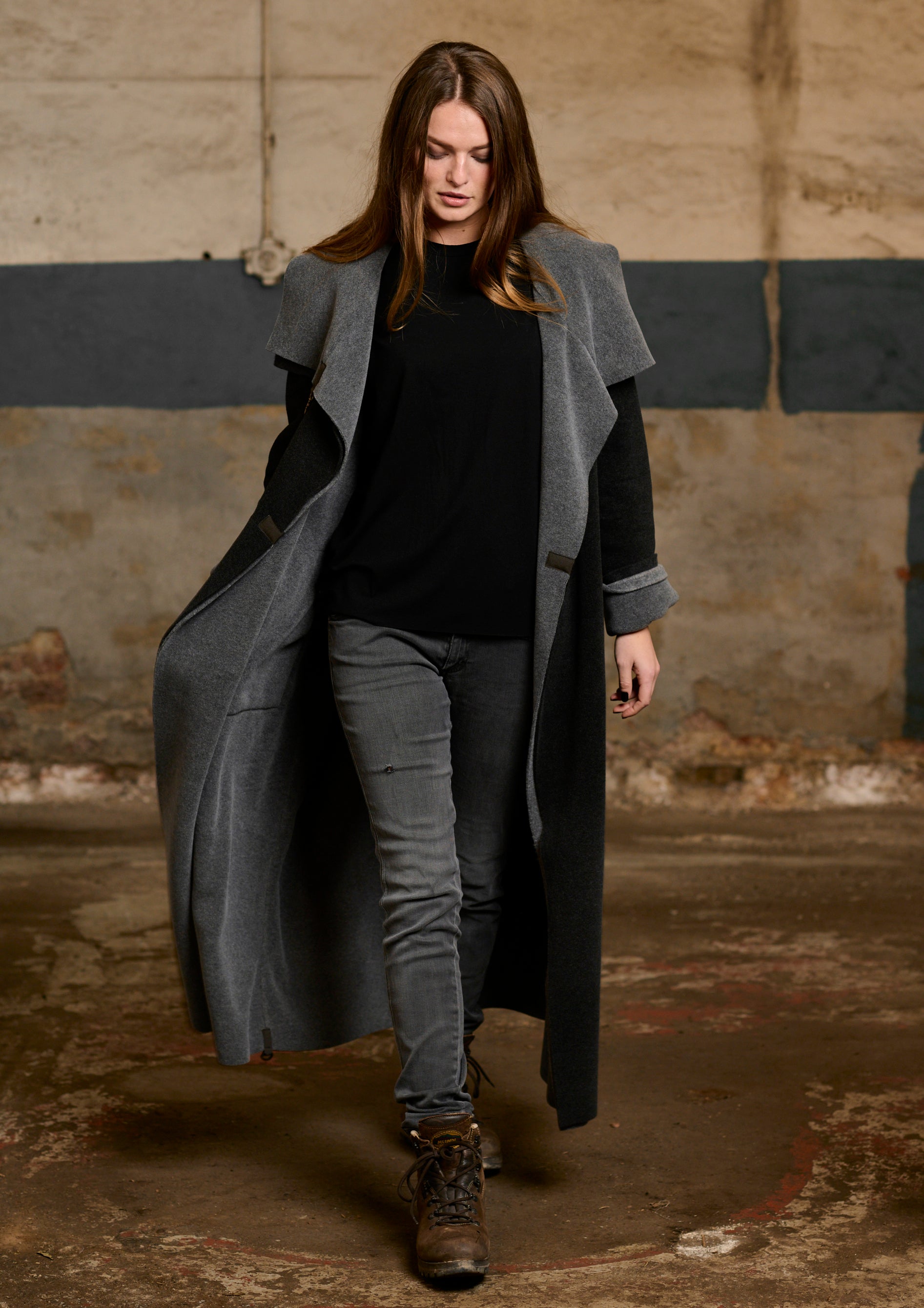HENRIETTE STEFFENSEN COPENHAGEN TRENCHCOAT REVERSIBLE - 7145 COATS GREY/SOFT BLACK 647