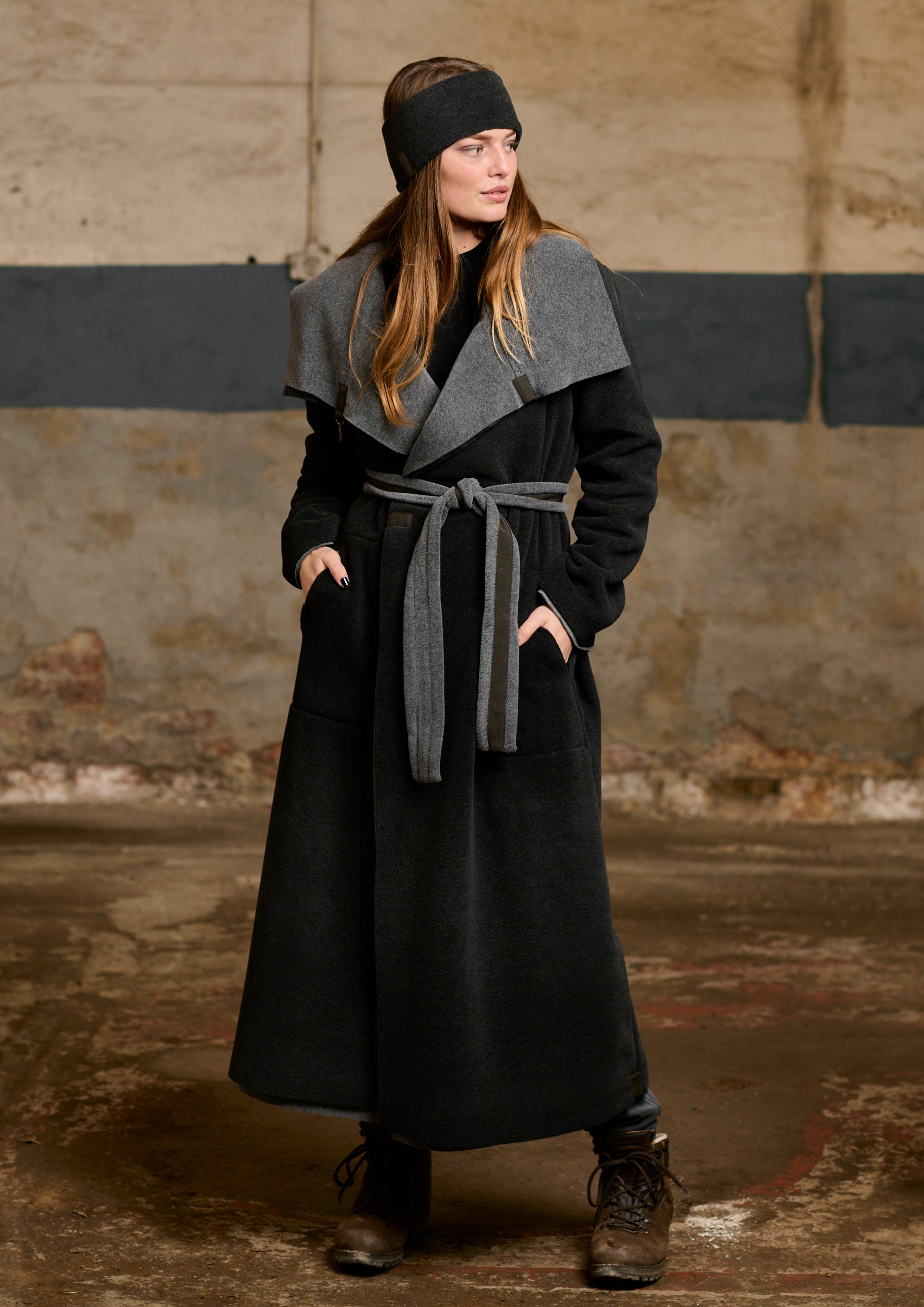 HENRIETTE STEFFENSEN COPENHAGEN TRENCHCOAT REVERSIBLE - 7145 COATS GREY/SOFT BLACK 647