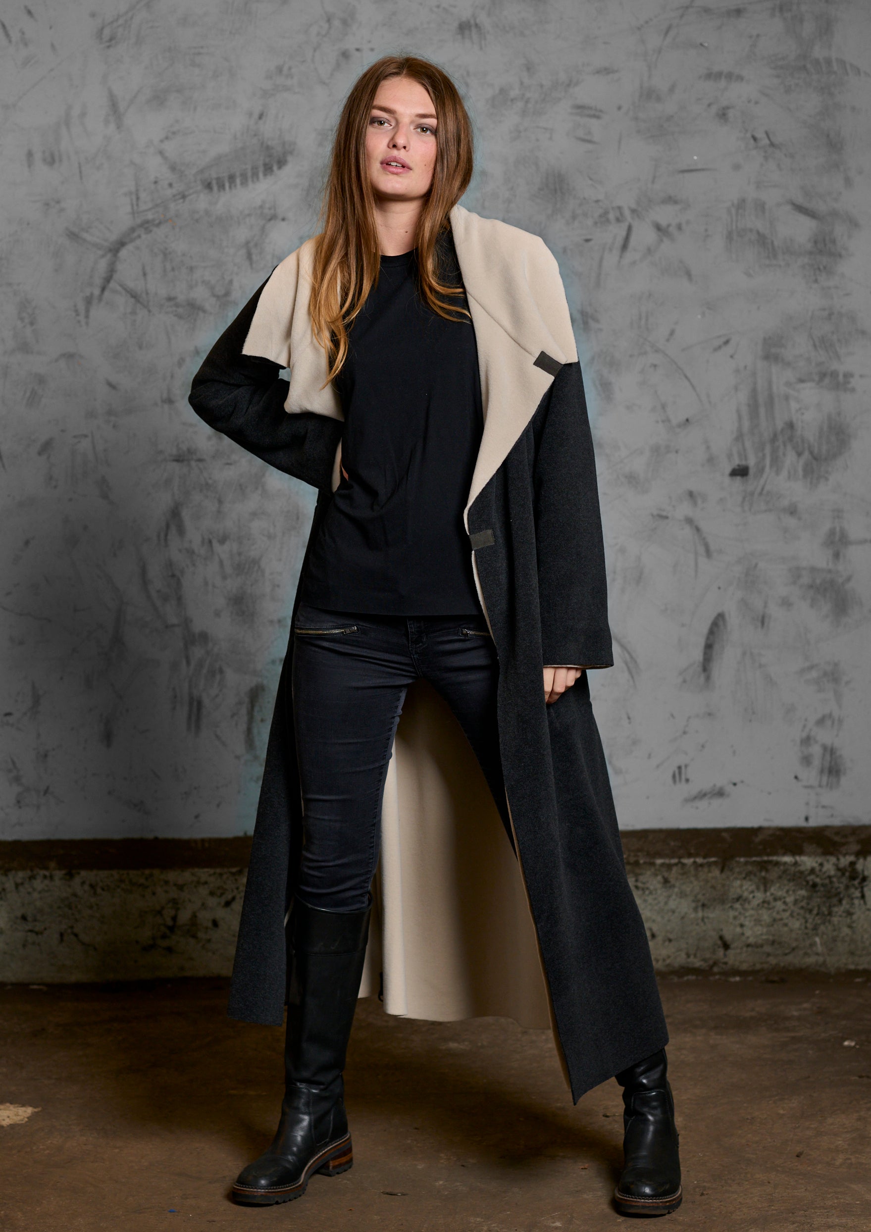 HENRIETTE STEFFENSEN COPENHAGEN TRENCHCOAT REVERSIBLE - 7145 COATS KIT/SOFT BLACK 642