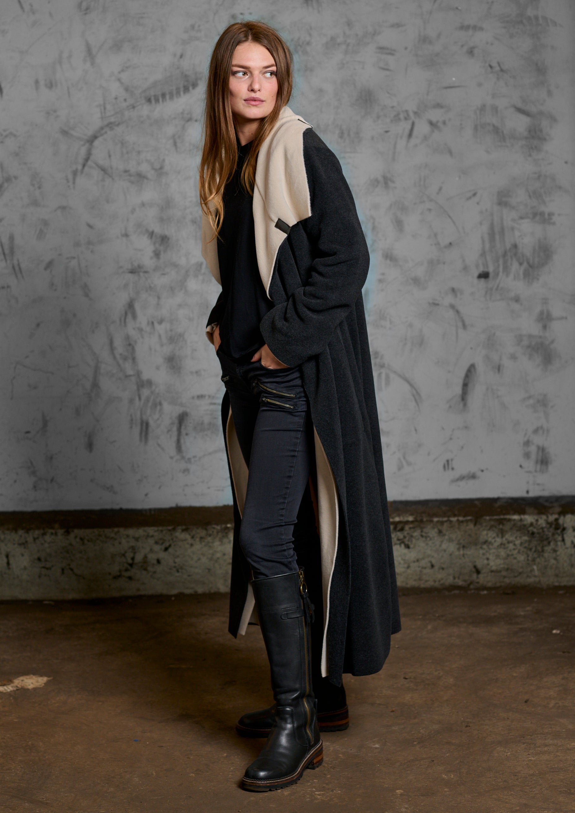 HENRIETTE STEFFENSEN COPENHAGEN TRENCHCOAT REVERSIBLE - 7145 COATS KIT/SOFT BLACK 642