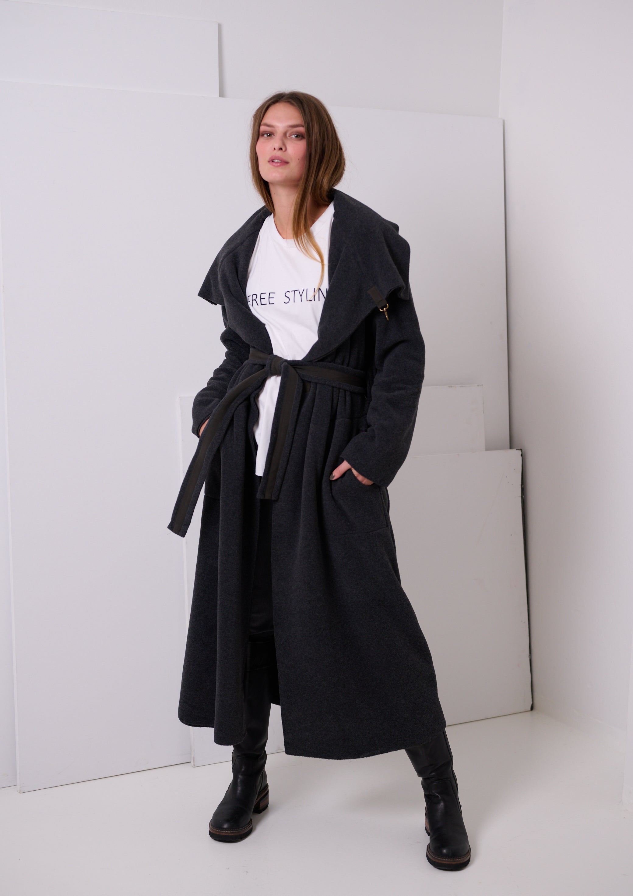 HENRIETTE STEFFENSEN COPENHAGEN TRENCHCOAT REVERSIBLE - 7145 COATS SOFT BLACK 914