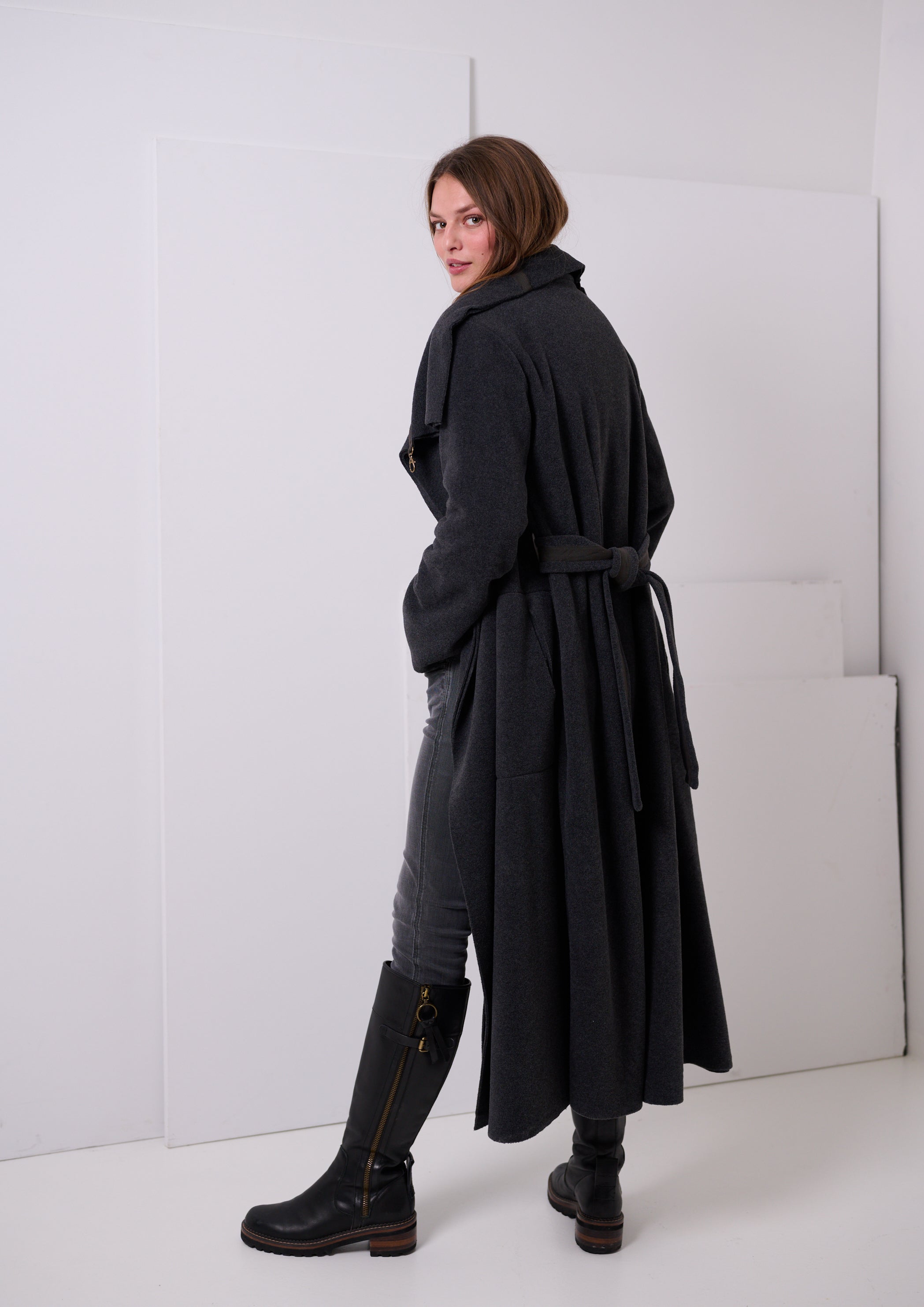 HENRIETTE STEFFENSEN COPENHAGEN TRENCHCOAT REVERSIBLE - 7145 COATS SOFT BLACK 914