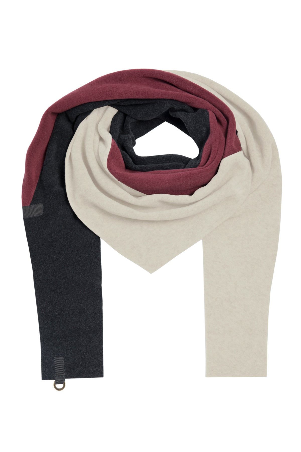 HENRIETTE STEFFENSEN COPENHAGEN TRIANGLE SCARF NO WASTE - 4078 NW SCARFS BORDEAUX/KIT/SOFT BLACK 535