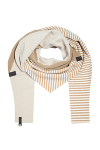 TRIANGLE SCARF NO WASTE - 4078 NW - CAMEL/STRIPES C&OW/KIT