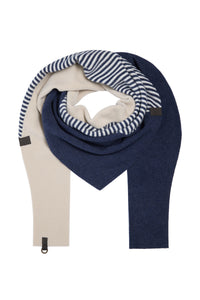 TRIANGLE SCARF NO WASTE - 4078 NW - DENIM/KIT/STRIPES D&K
