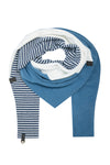 TRIANGLE SCARF NO WASTE - 4078 NW - DUSTY BLUE/OW/BLUE STRIPE