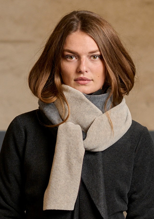 HENRIETTE STEFFENSEN COPENHAGEN TRIANGLE SCARF NO WASTE - 4078 NW SCARFS GREY/SAND 644