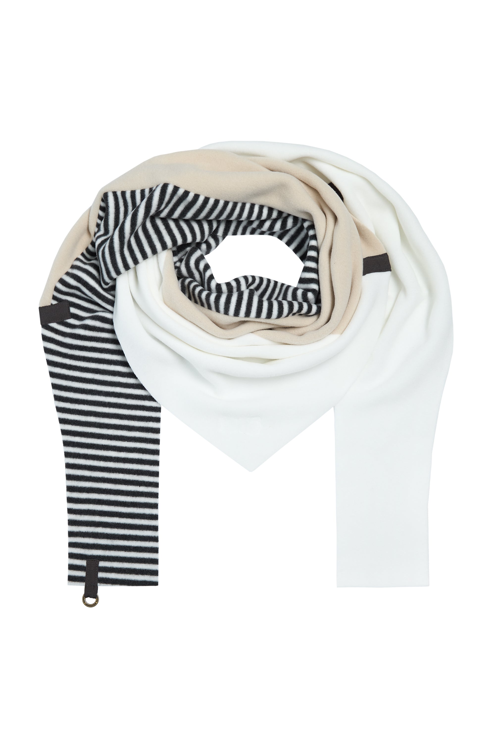HENRIETTE STEFFENSEN COPENHAGEN TRIANGLE SCARF NO WASTE - 4078 NW SCARFS KIT/OW/STRIPES B&W 984