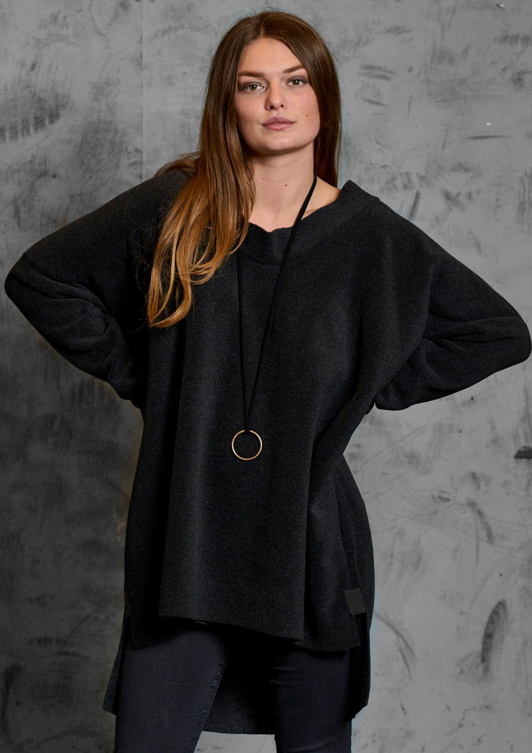 HENRIETTE STEFFENSEN COPENHAGEN TUNIC - 1350 TUNICS SOFT BLACK 914