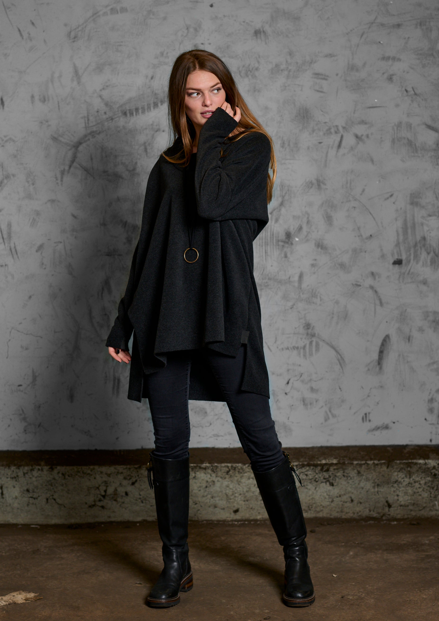 HENRIETTE STEFFENSEN COPENHAGEN TUNIC - 1350 TUNICS SOFT BLACK 914