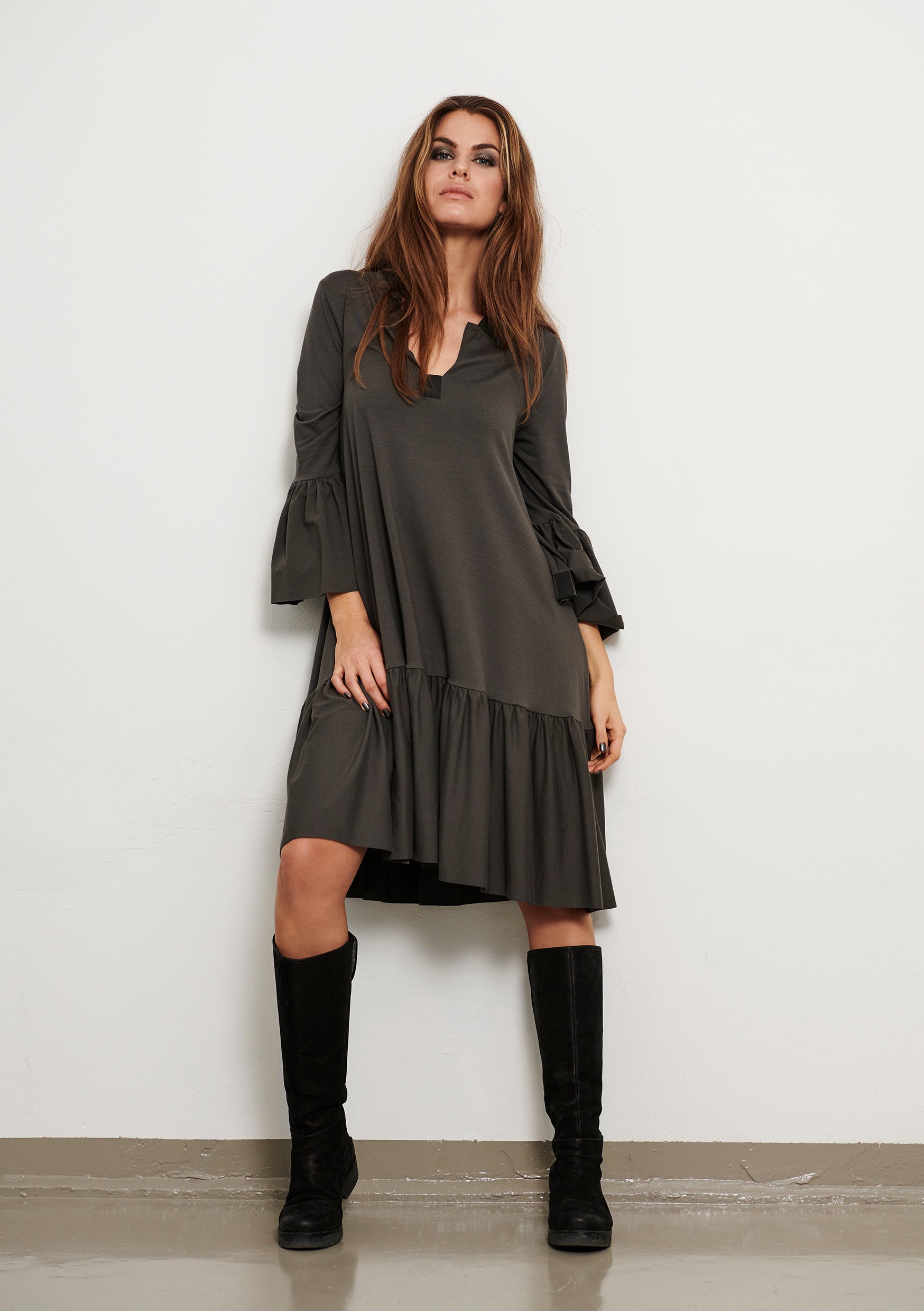 HENRIETTE STEFFENSEN COPENHAGEN TUNIC RUFFLE - 98023 KJOLER FORREST 600