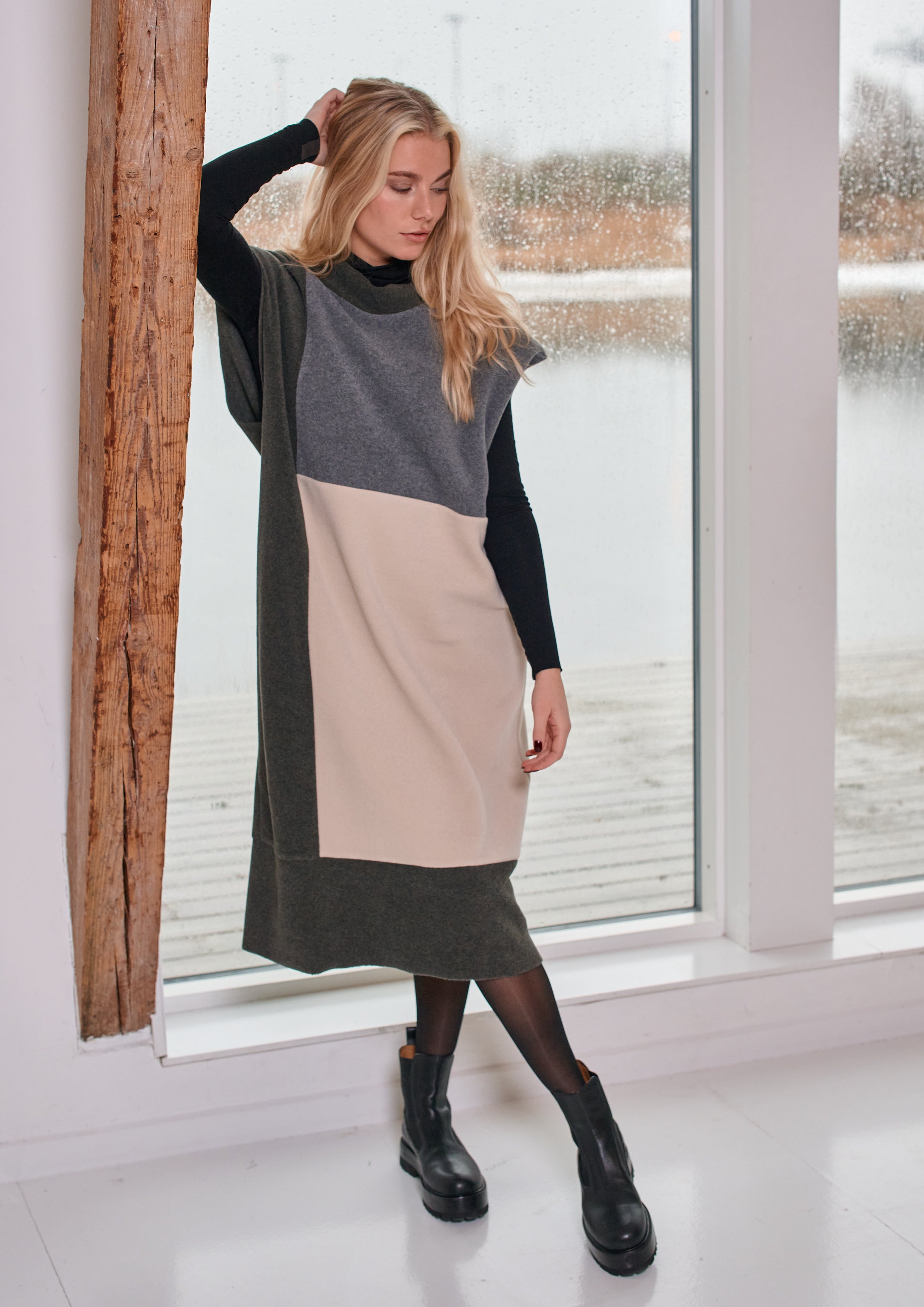 HENRIETTE STEFFENSEN COPENHAGEN TUNIC SLEEVELESS PATCH - 3241 TUNICS FORREST/GREY/KIT 116