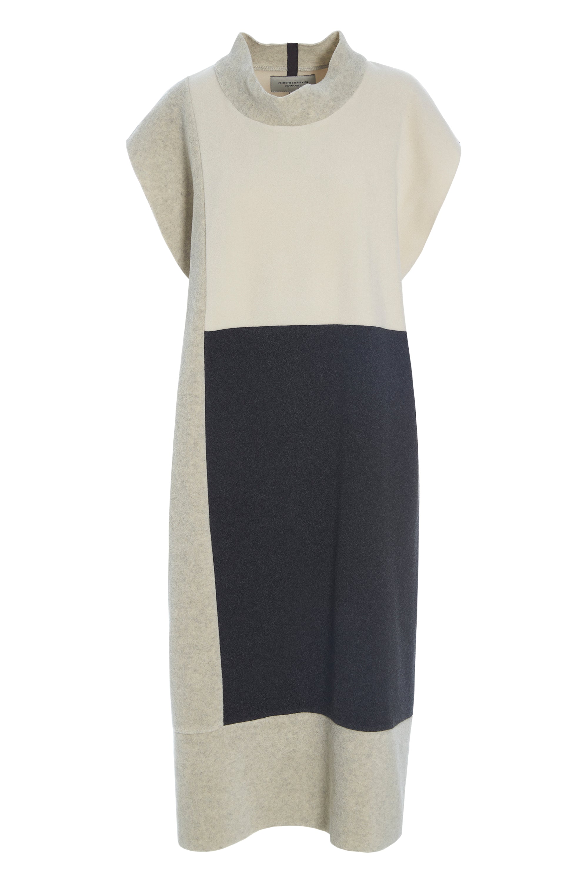 HENRIETTE STEFFENSEN COPENHAGEN TUNIC SLEEVELESS PATCH - 3241 TUNICS SOFT BLACK/SAND/KIT 117