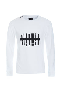 T SHIRT WITH PRINT & LONG SLEEVES - 1019CP - WHITE