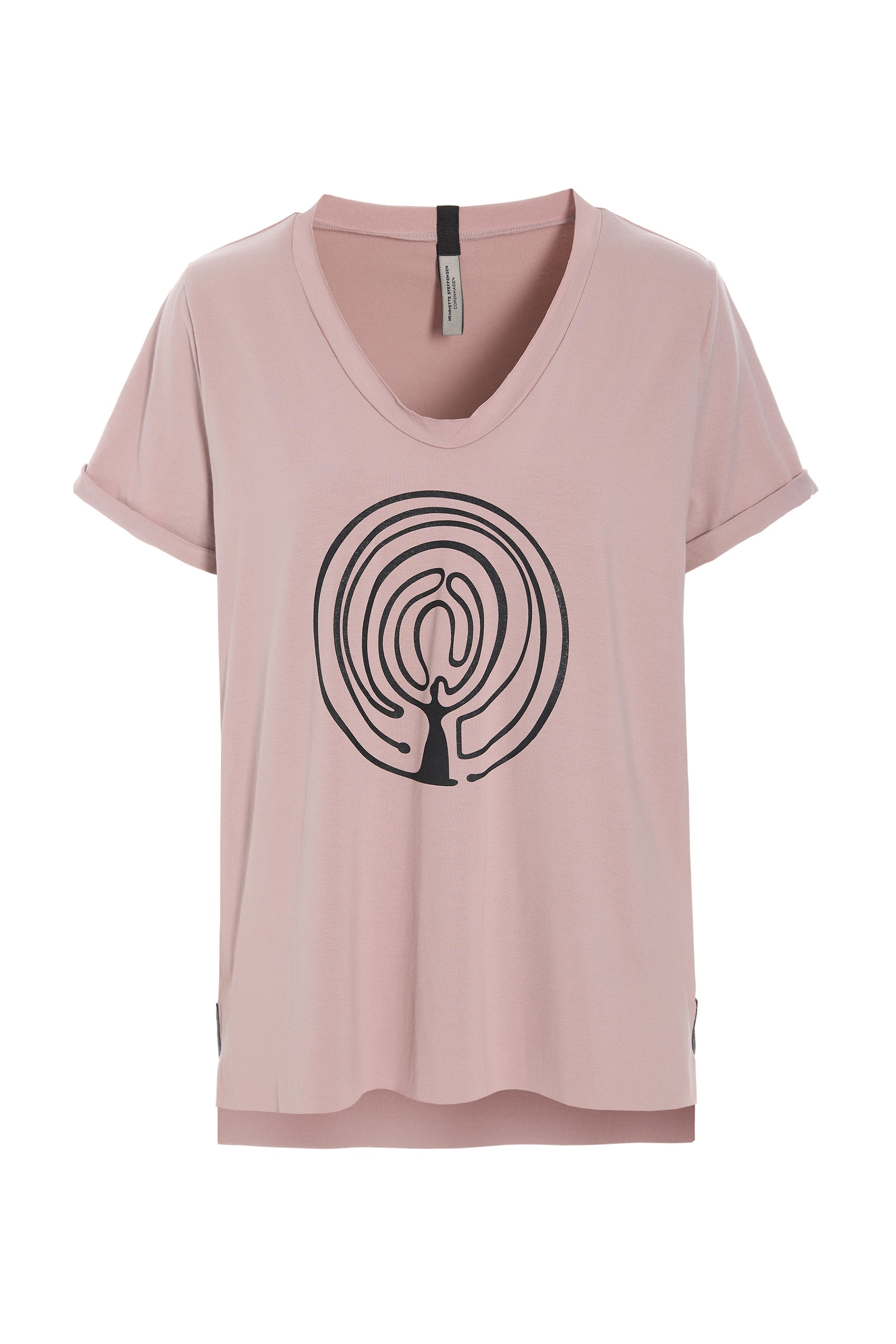 HENRIETTE STEFFENSEN COPENHAGEN V-NECK-TEE - 96105 EMBRACE T-SHIRTS NUDE 401