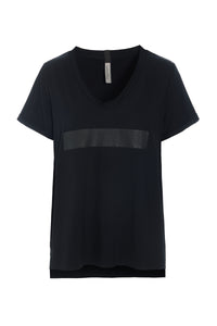 V-NECK TEE - 96105 ERASE - BLACK