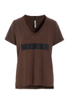 V-NECK TEE - 96105 ERASE - CHOCOLATE