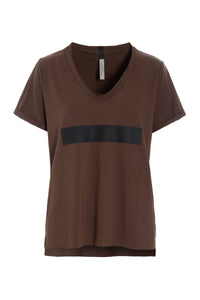 V-NECK TEE - 96105 ERASE - CHOCOLATE