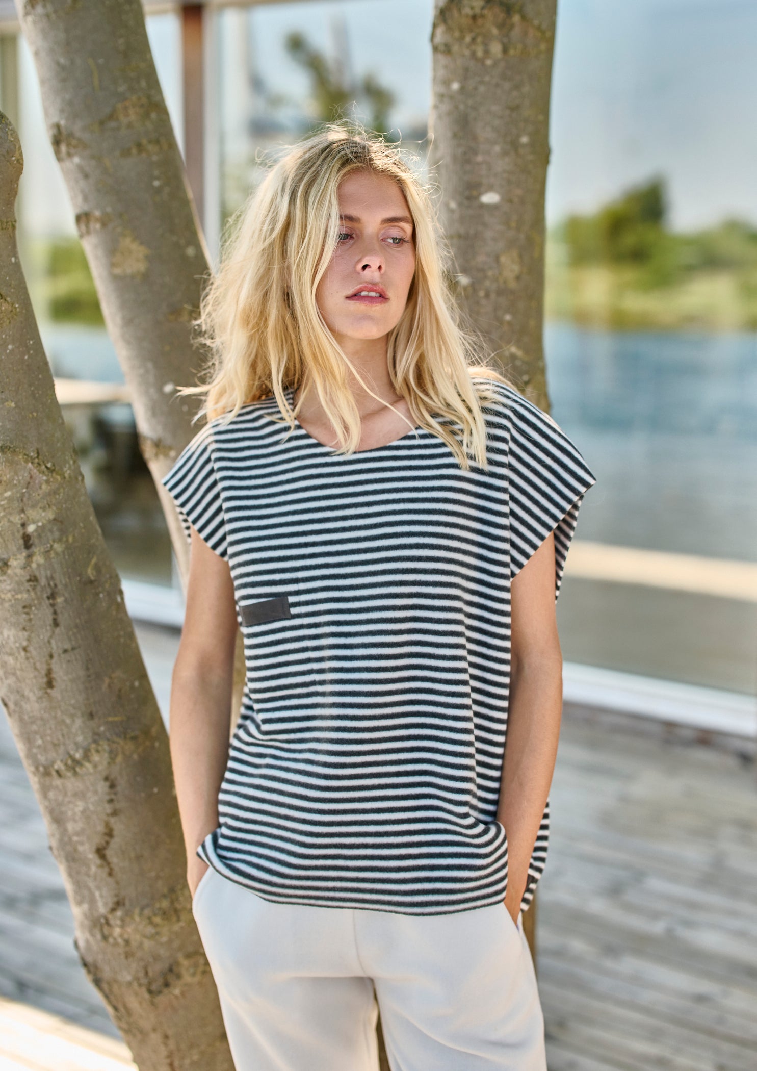 HENRIETTE STEFFENSEN COPENHAGEN VEST - 1353 VESTS STRIPES B&W 673