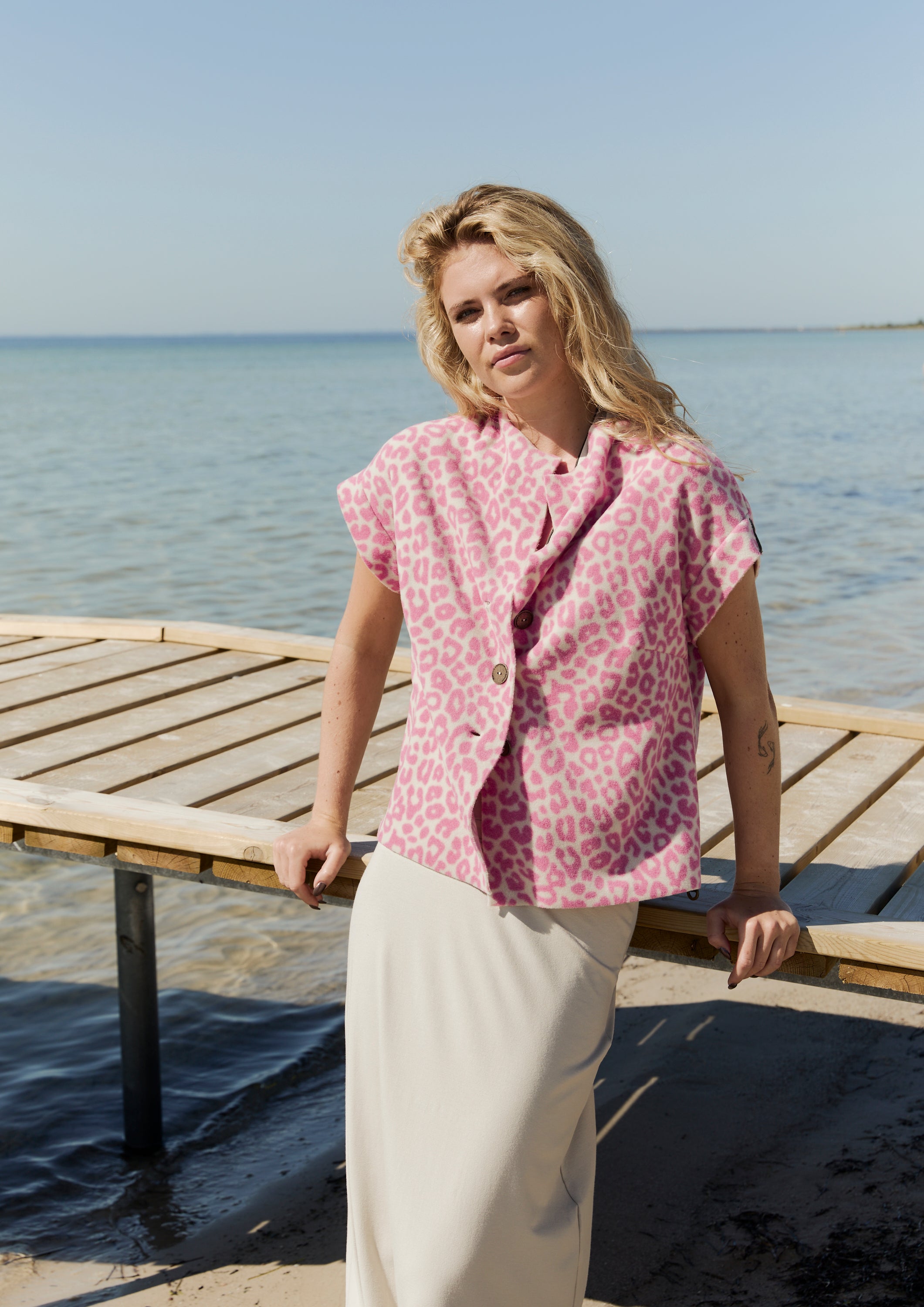 HENRIETTE STEFFENSEN COPENHAGEN VEST - 7170P VESTS PINK LEO 358