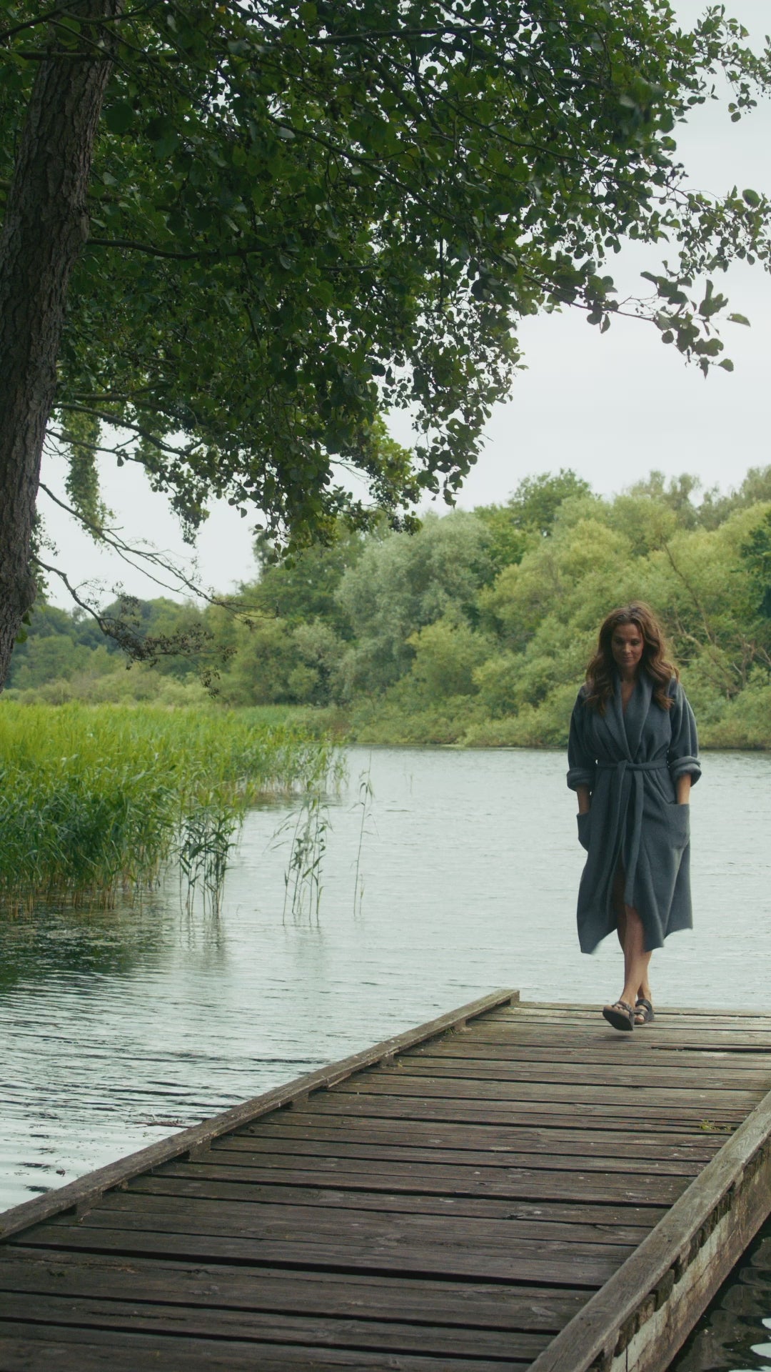 HENRIETTE STEFFENSEN COPENHAGEN BATHROBE WOMEN - 7128 MIDI BATHROBES GREY 905