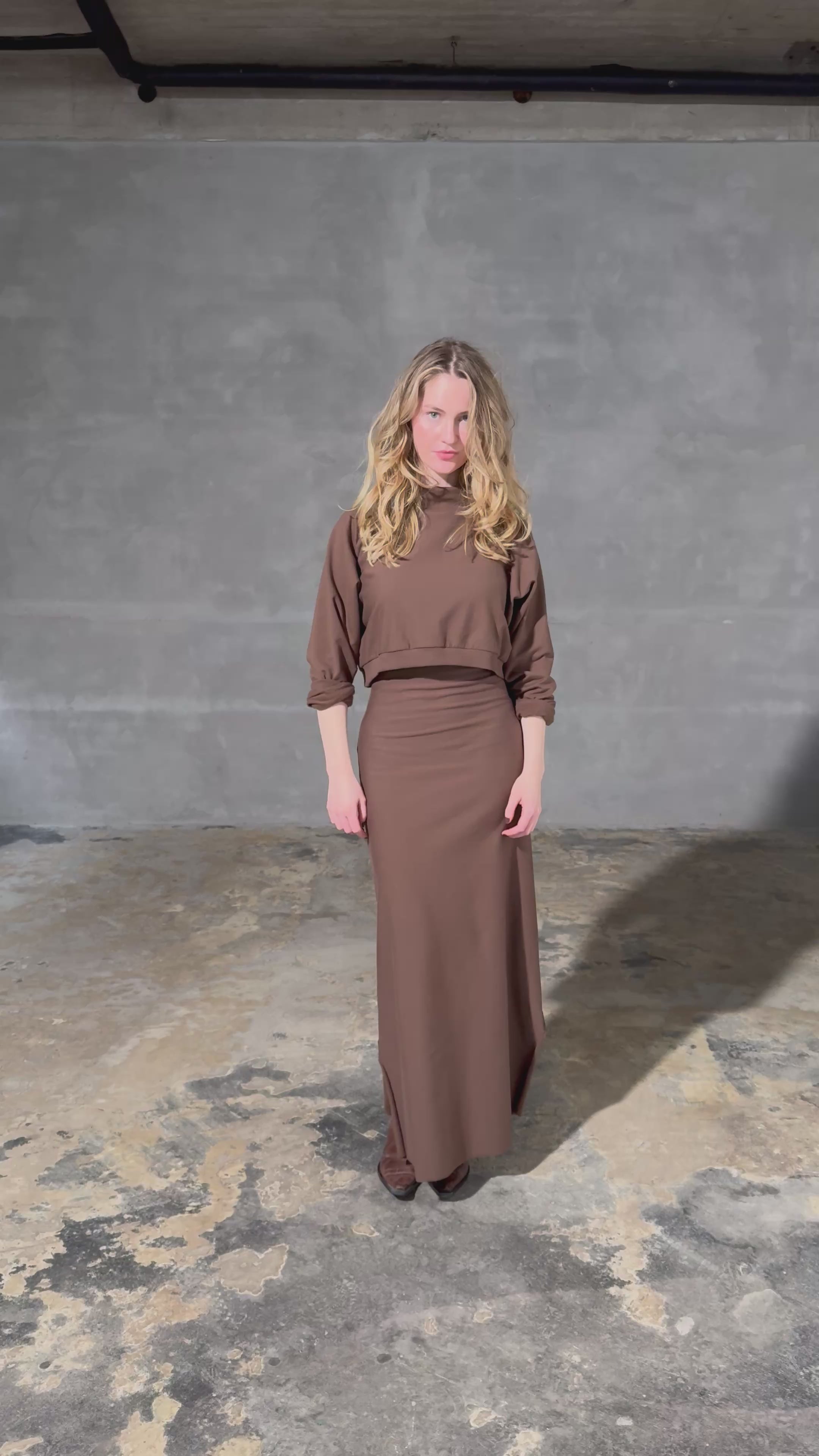 HENRIETTE STEFFENSEN COPENHAGEN SKIRT LONG - 73012 NEDERDELE CHOKOLATE 844