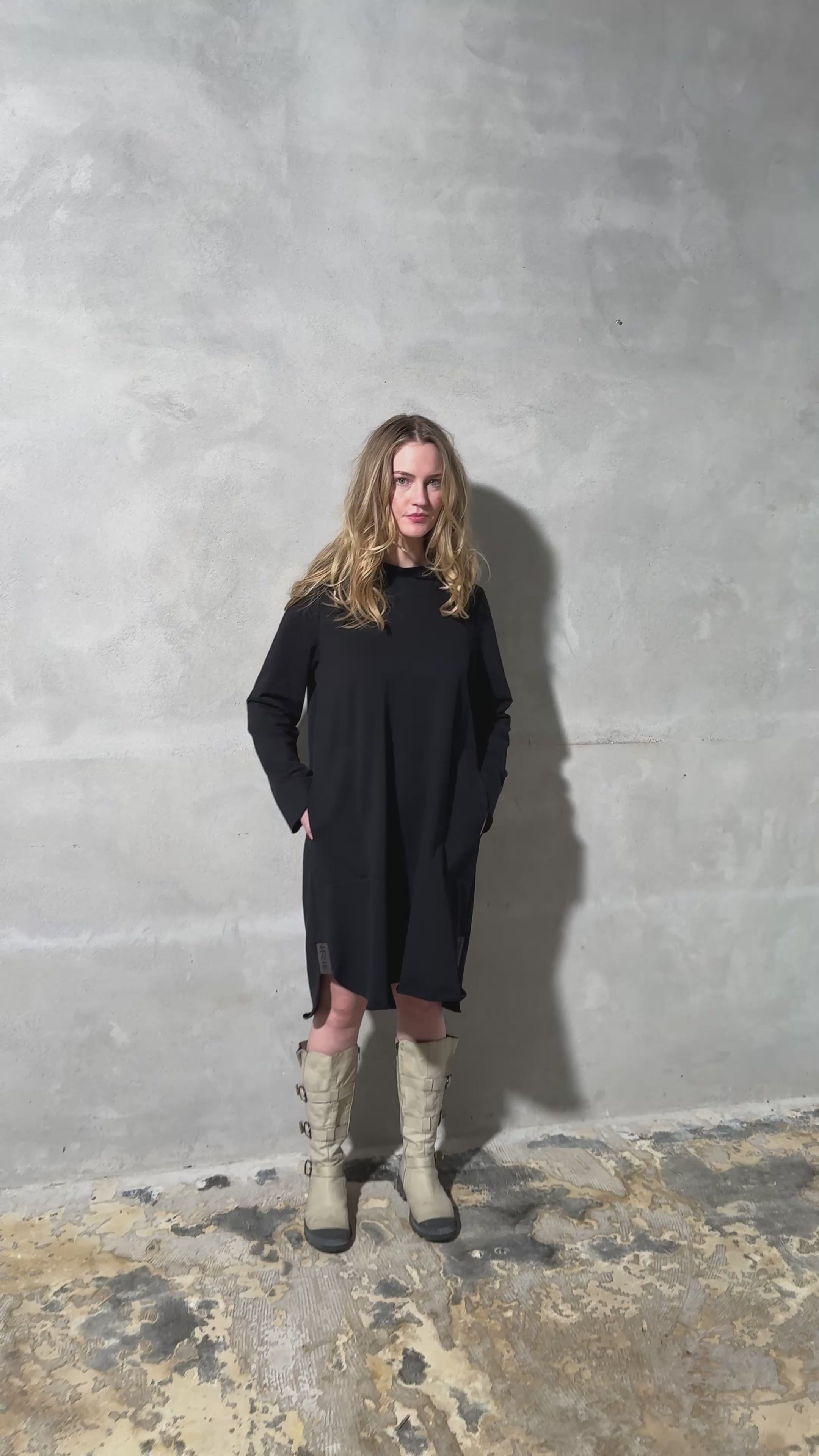 HENRIETTE STEFFENSEN COPENHAGEN SWEAT DRESS - 73011 KJOLER BLACK 900