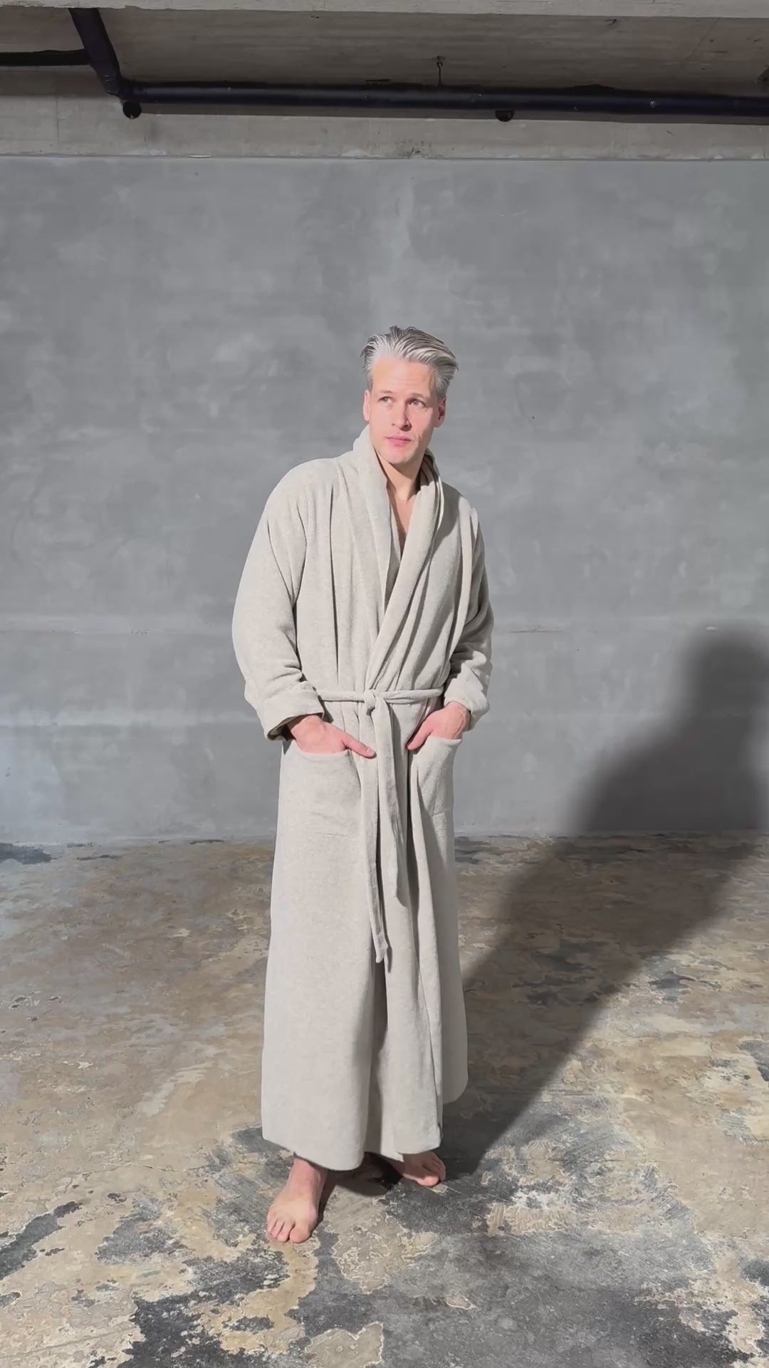 CARL BY STEFFENSEN COPENHAGEN BATHROBE MEN MAXI - 1009C BATHROBES SAND 805