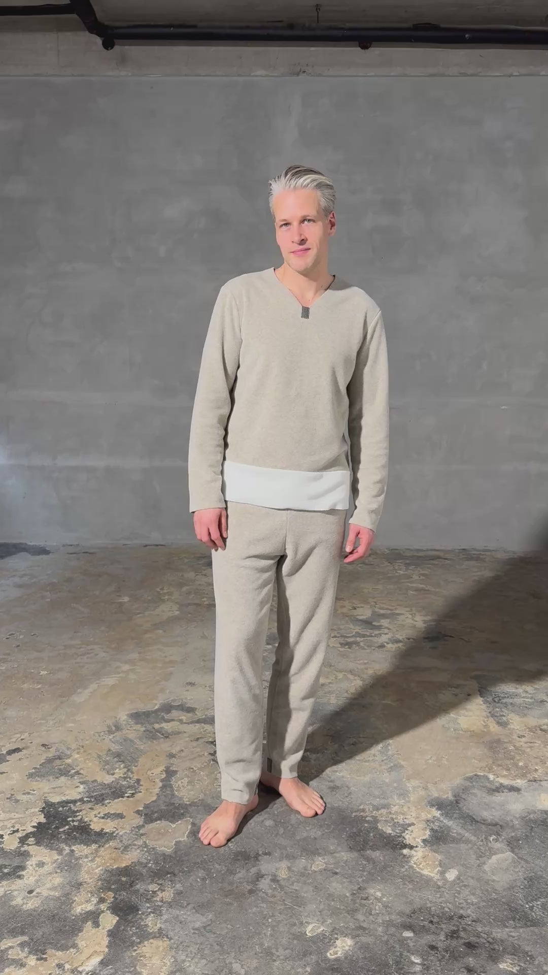 CARL BY STEFFENSEN COPENHAGEN ONE SIZE BLOUSE MEN - 1013C BLOUSES & SWEATERS SAND/OFF WHITE 450