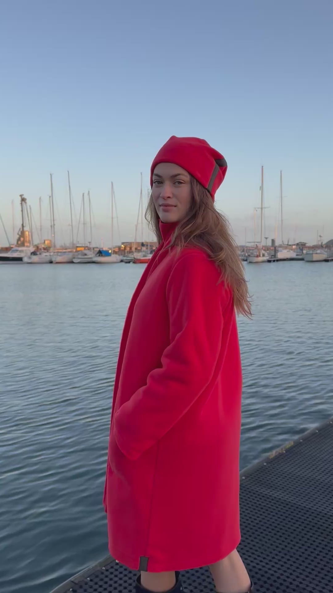 HENRIETTE STEFFENSEN COPENHAGEN COAT DOUBLE LAYER - 7165 COATS TOMATO 845