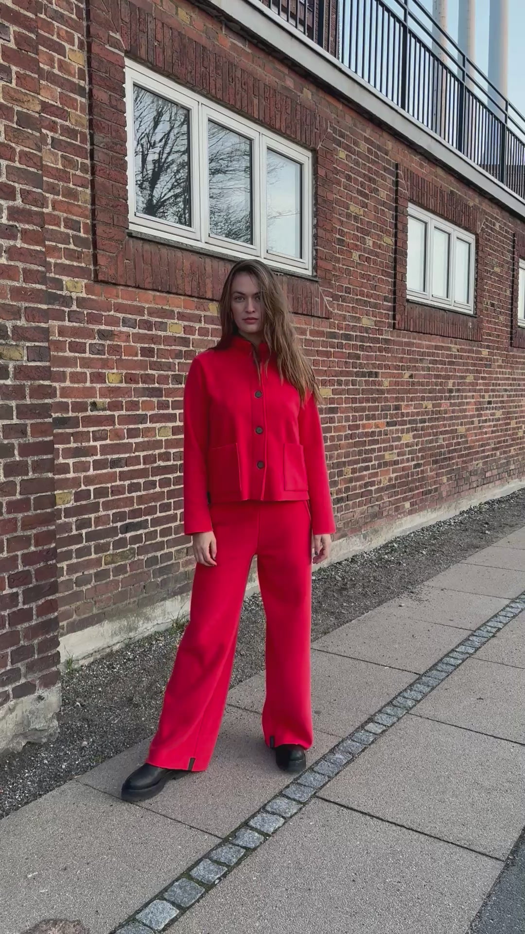 HENRIETTE STEFFENSEN COPENHAGEN FLARE TROUSERS - 2116 BUKSER TOMATO 845